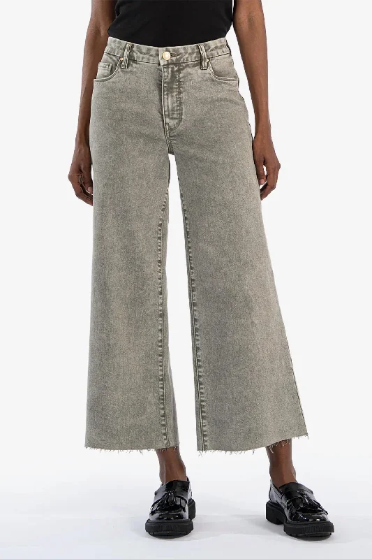 Weekend Discounts to Snag Meg High Rise Wide Leg In Sage Green