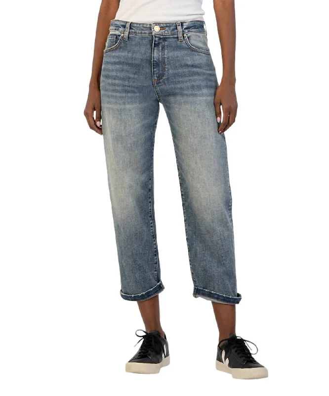 Weekend Offers That Shine Sienna Baggy Boyfriend Crop Jeans In Shaped Wash