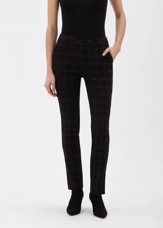 TIME-Limited Offer Cardiff Full Length Slim Pant In Black/grey Cardiff Plaid