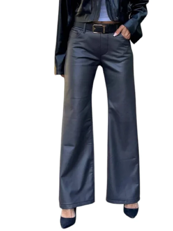 Year-End Sale Amanda Vegan Wide Leg Pants In Dark Gray