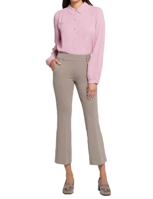 Price Drop Flared Ankle Pants In Saddlewood