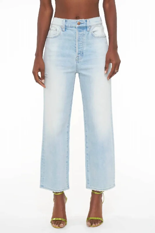 Weekend Savings Extravaganza Cassie Crop Super High Rise Straight Crop Jeans In Palisade Vintage