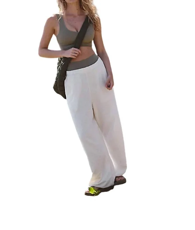 Weekend Specials to Celebrate Warm Down Solid Sweatpants In Ivory