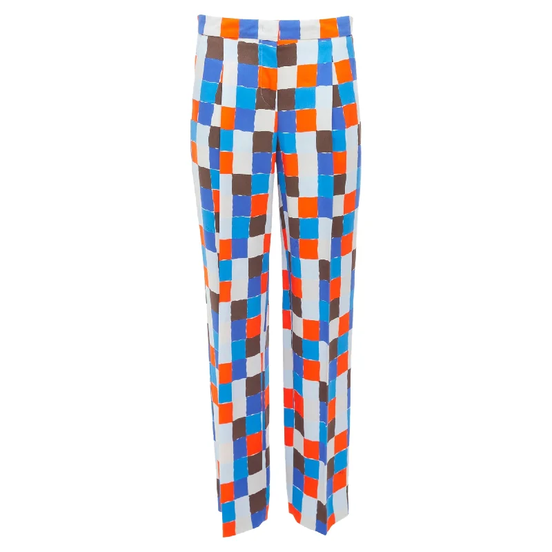 Savings Event Emilio Pucci Watercolour Check Mid Waist Pants