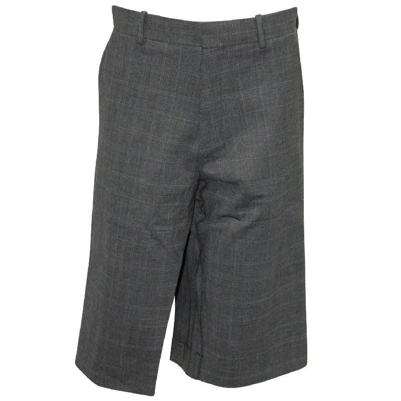 Loyalty Reward Balenciaga Check Tapered Cropped Trousers in Gray Wool