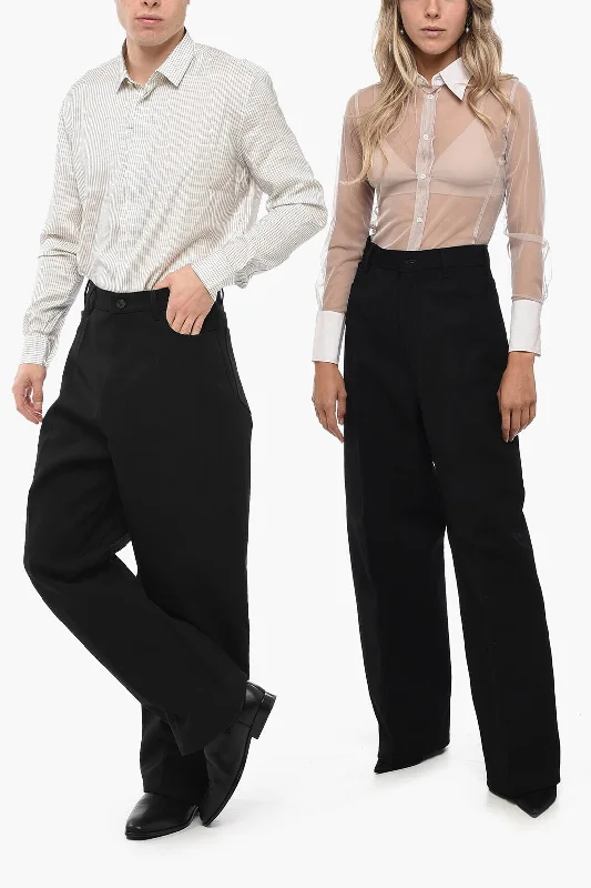 Closeout Sale Balenciaga UNISEX Wool-blend Baggy Pants with High Waist