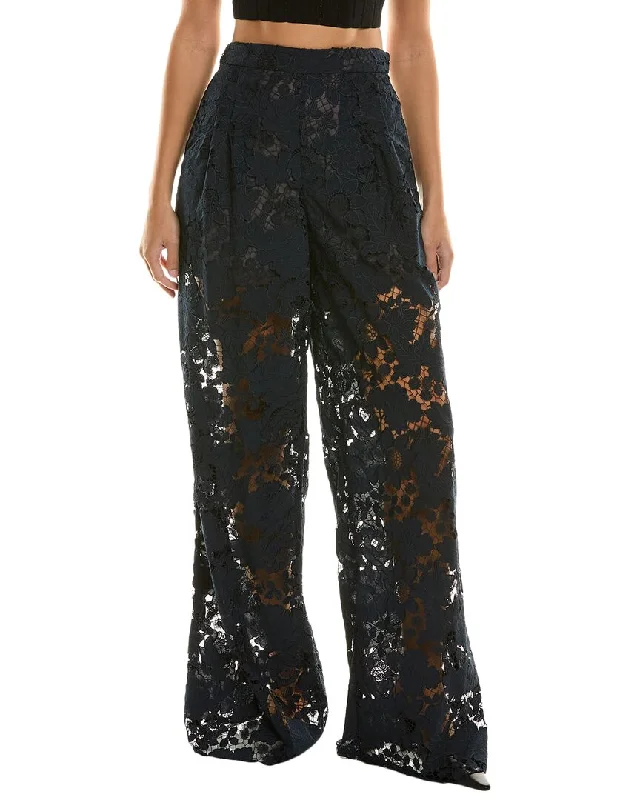 Daily Specials Oscar de la Renta Botanical Silk-Lined Wide Leg Pant