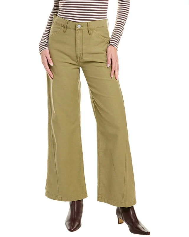 Weekend Discounts to Savor FRAME Denim Le Baggy Washed Summer Sage Palazzo Jean