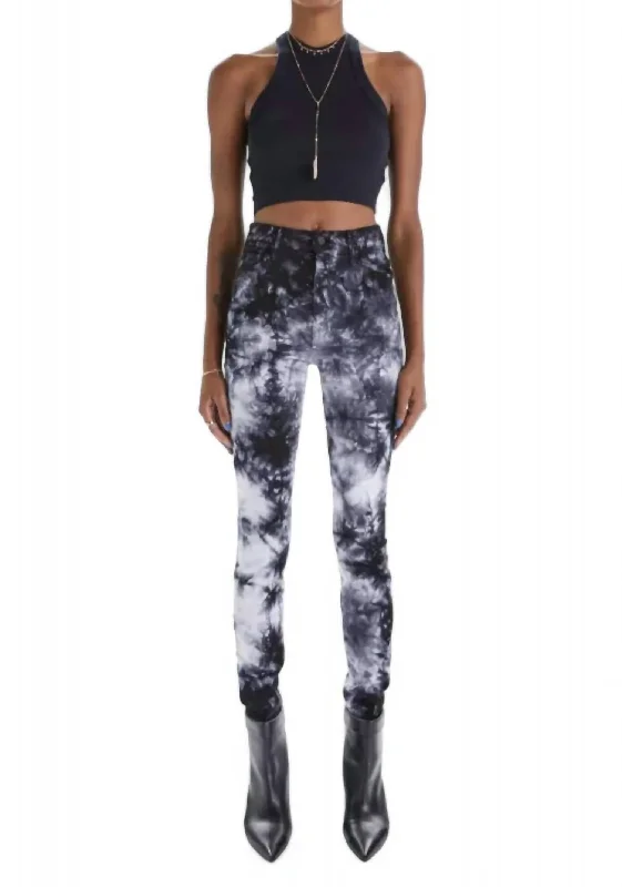 Closeout Deal Super Swooner Tie Dye Skinny Jean In Winding Paths