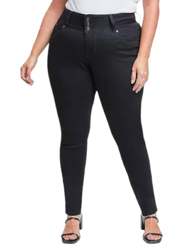 Limited Stock 3 Button Signature Slim Skinny Jeans - Plus In Black