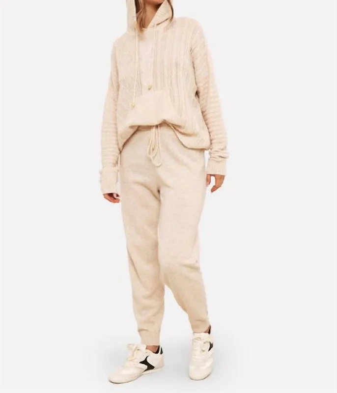Lowest Rates Cable Knit Cashmere Jogger In Cygnet