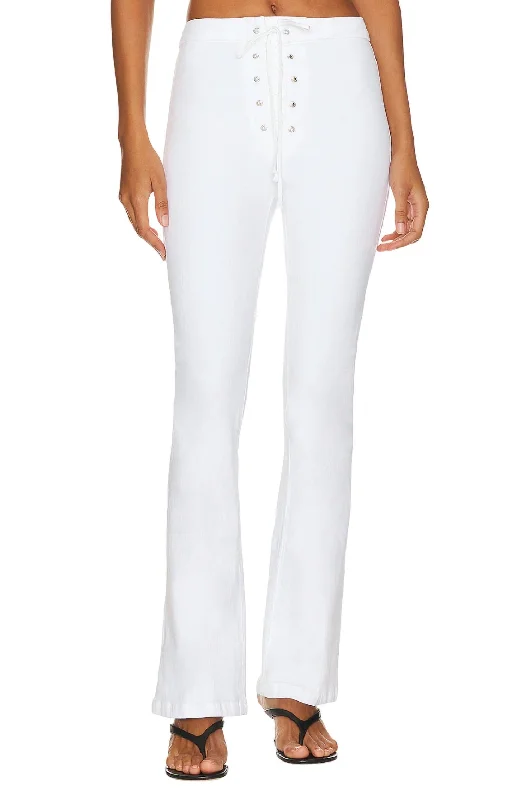Half Price The Lace Up High Waisted Weekender- Totally Innocent In White