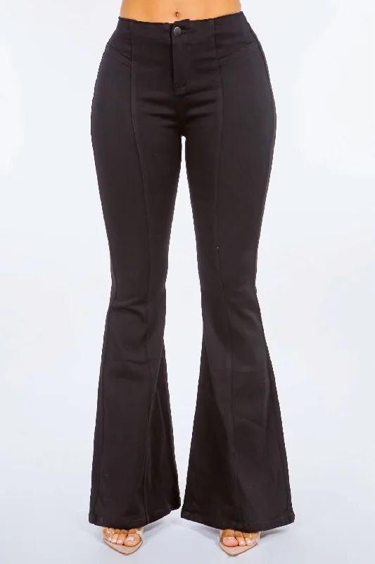 The Best Prices High Waist Pull On Flare Jeans In Black
