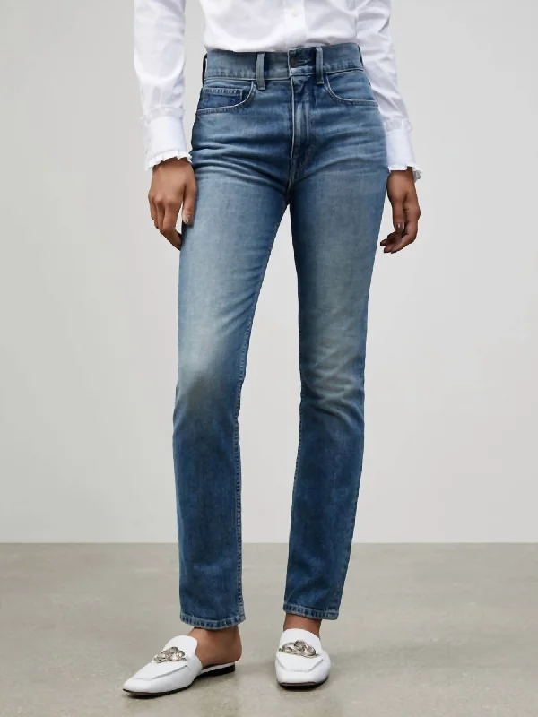 Online Only High Rise Straight Ankle Reeve Ital. Heritage Jean In Faded Skyline