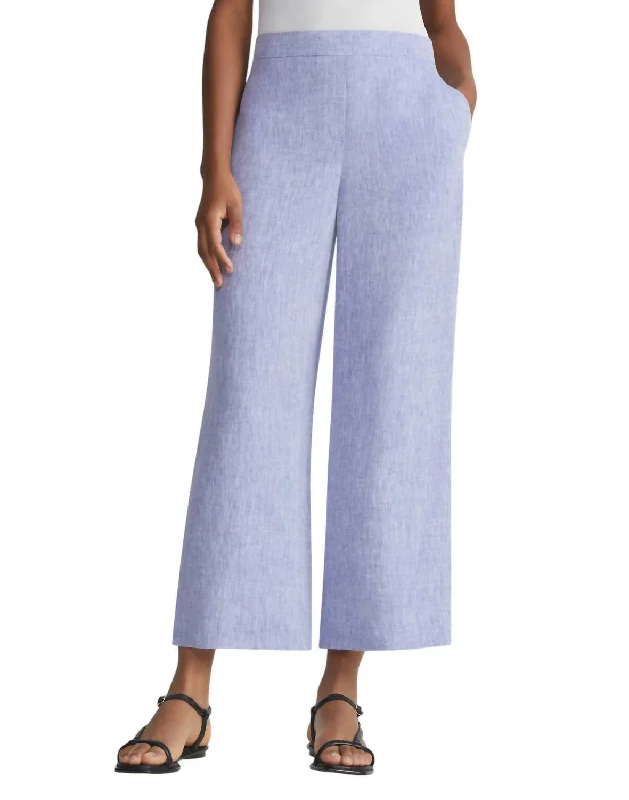 Time-Limited Offer Columbus Wide Pant In Lapis Blue Melange