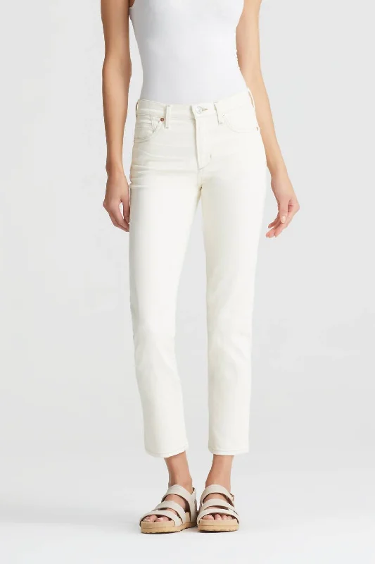 Weekend Offers That Dazzle Cara High Rise Cigarette Ankle Jean In Light Cream