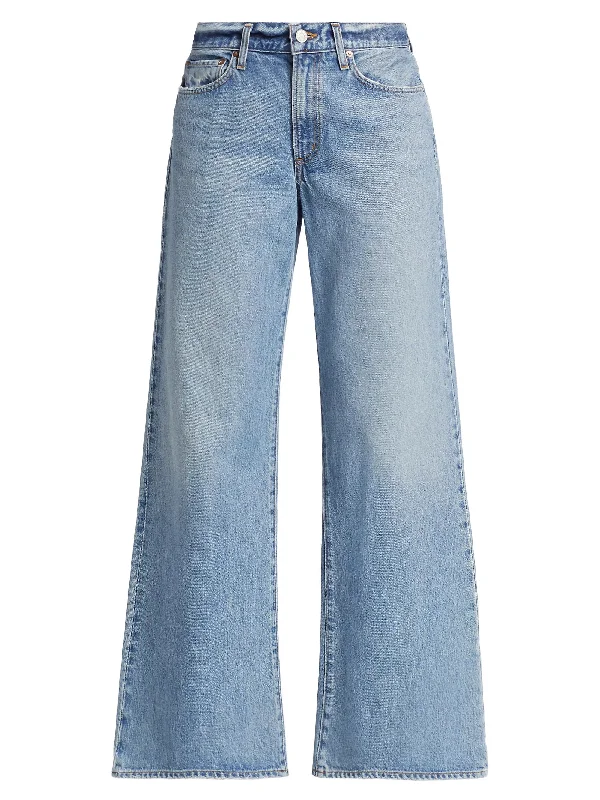 Don't Miss Out Agolde Women's Carla Low-Rise Baggy Flare Jeans, Signal