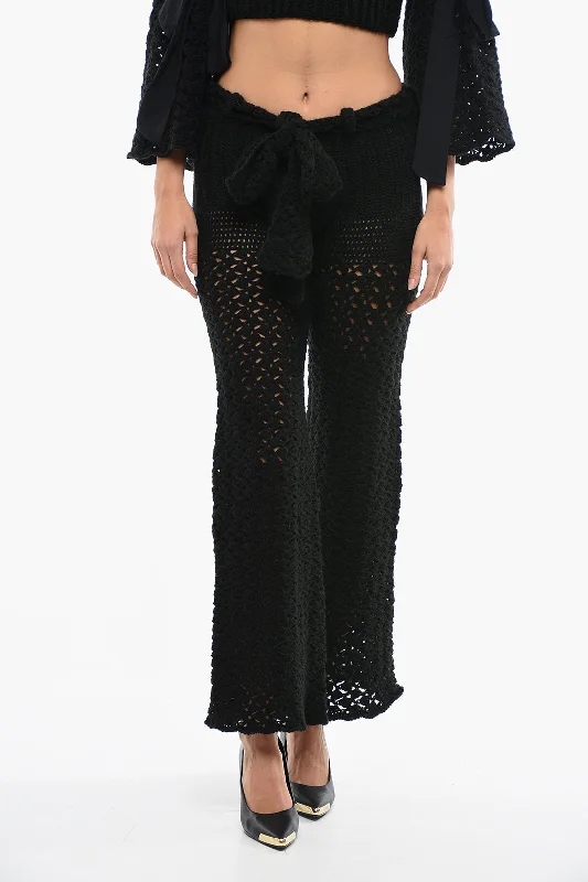 Early Access Matimì Knitted Openwork Trousers with Wide Leg