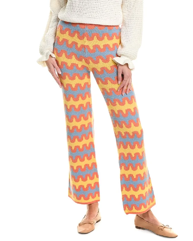 Blowout Deals Gracia Crochet Knit Ribbed Wide Leg Pant