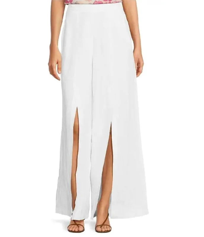 Weekend Specials to Relish Slit Front Pants In White