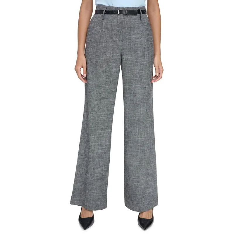 Celebrate the Weekend with Discounts Womens High Rise Heathered Wide Leg Pants