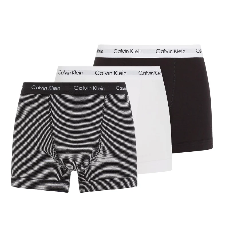 Calvin Klein Cotton Stretch Trunks 3 Pack - Black / White