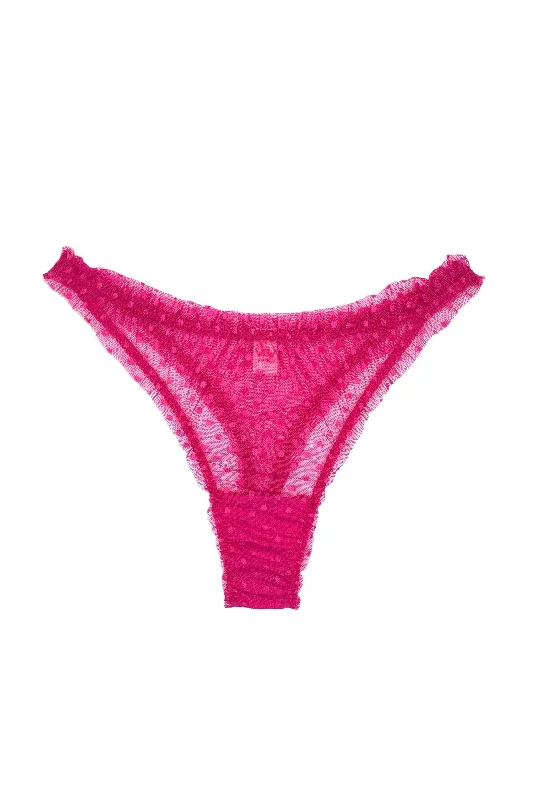 Mimi Fuchsia dots high waisted thongs