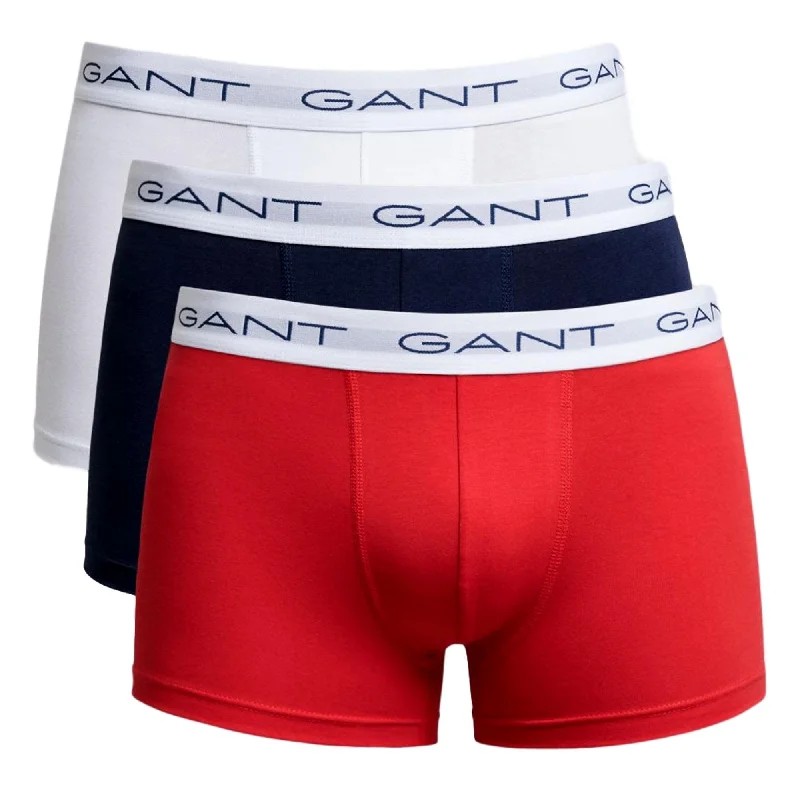 Weekend Discounts Worth Grabbing Gant 3 Pack Stretch Cotton Trunks - Red/White/Navy