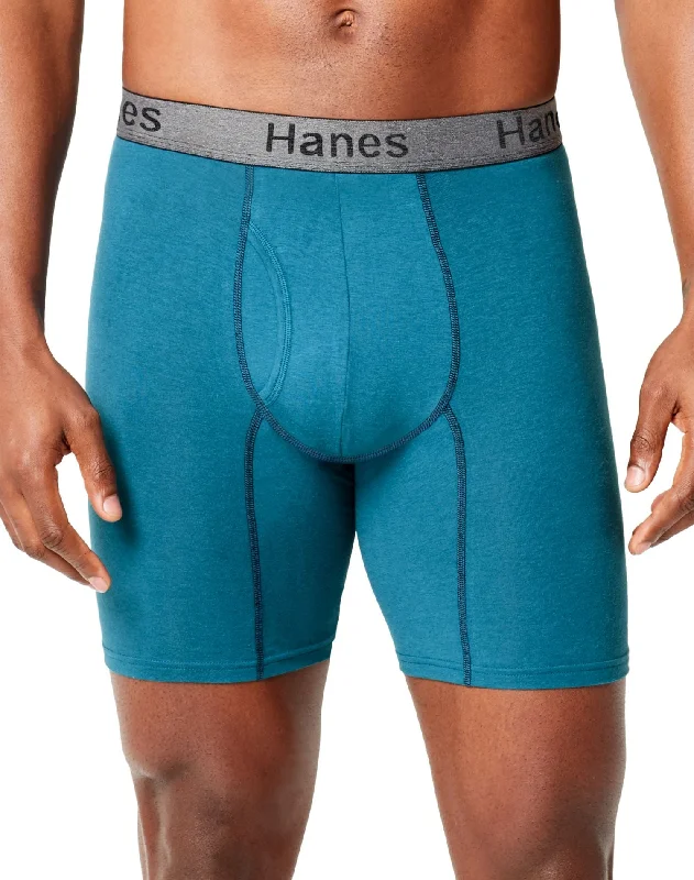 Time-Sensitive Hanes Mens Comfort Flex Fit Ultra Soft Cotton Stretch Long Leg Boxer Briefs 3-Pack
