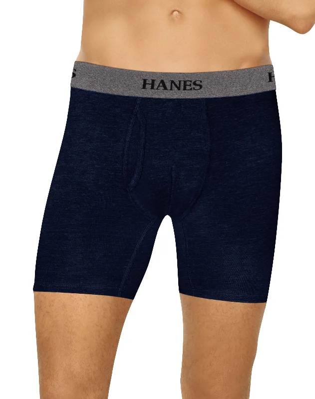 Hanes Mens Ultimate Cotton Stretch Comfort Flex Fit Boxer Briefs 3-Pack