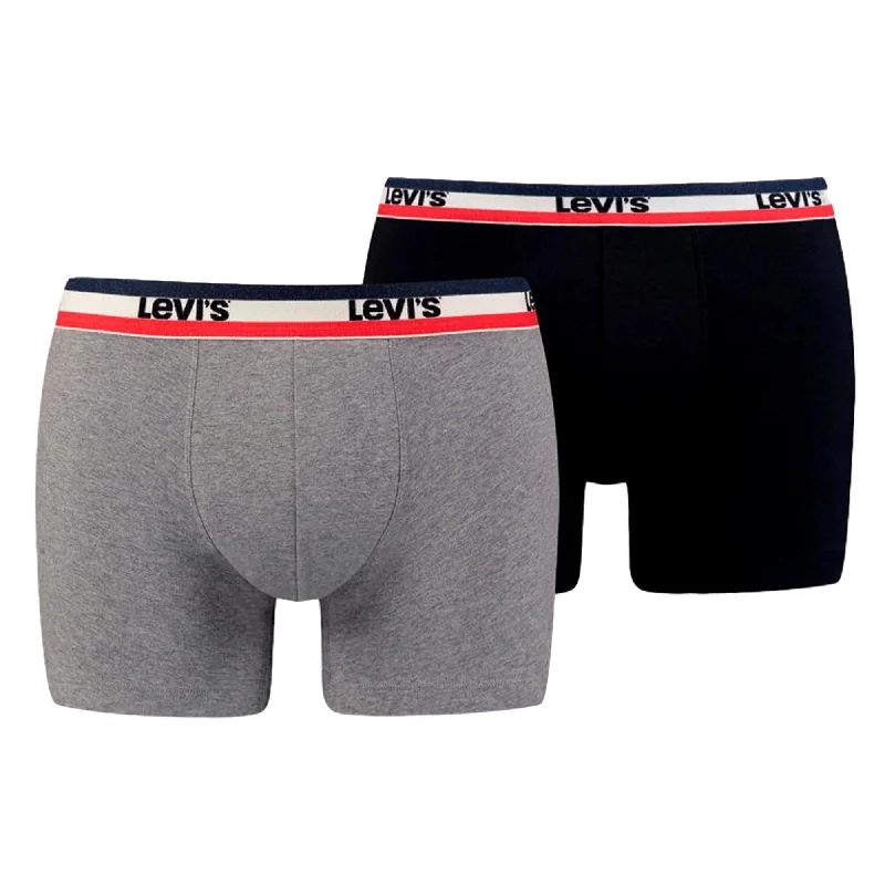 Weekend Deals You Can't Resist Levi's 2 Pack Sportswear Logo Colour Boxer Brief - Black/Grey
