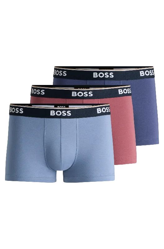 BOSS Men's Power 3 Pack Trunk - Blue Mix