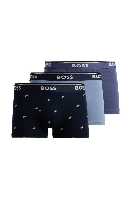 BOSS Men's Power 3 Pack Trunks - Blues