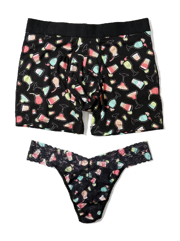 Price Meltdown Signature Lace Original Rise Printed Thong and SAXX Drop Temp™ Cooling Cotton Boxer Brief