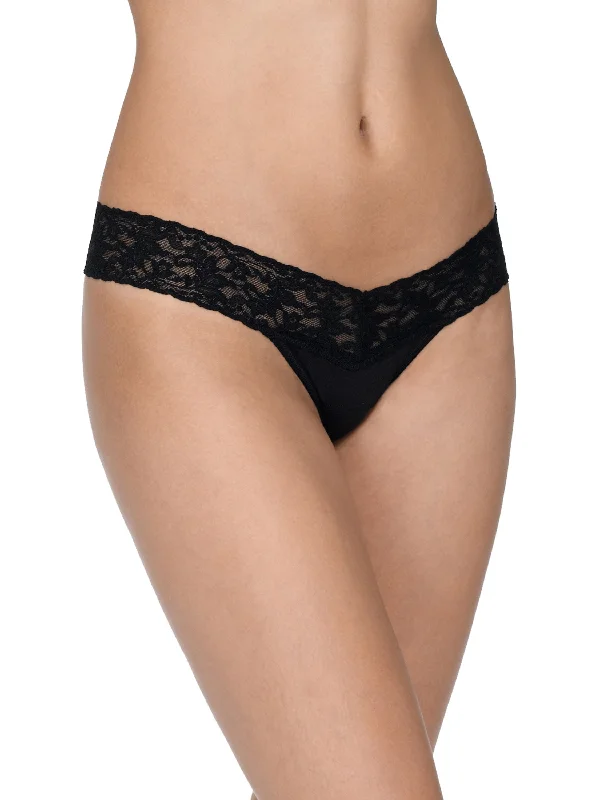 Supima® Cotton Low Rise Thong Black