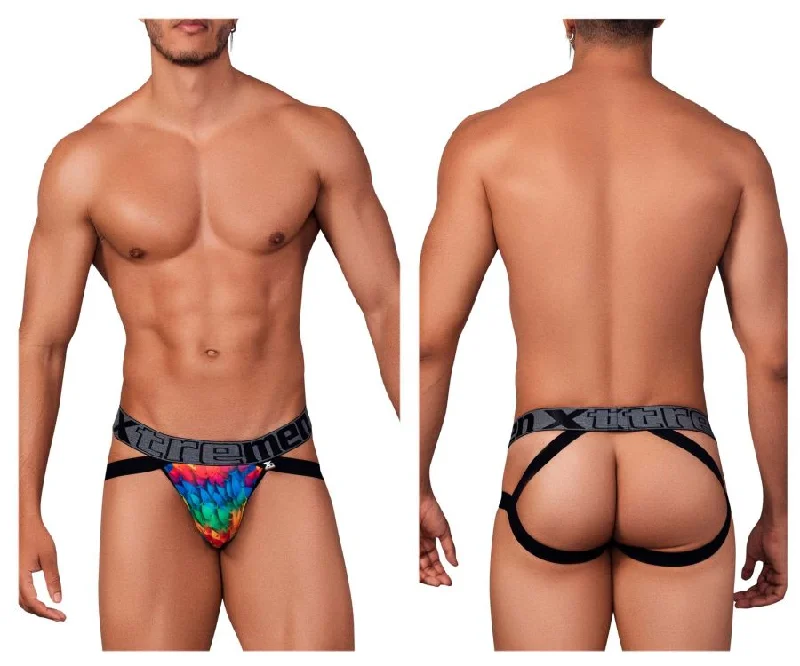 Members Only Xtremen 91148 Printed Microfiber Jockstrap Color Rainbow Fish