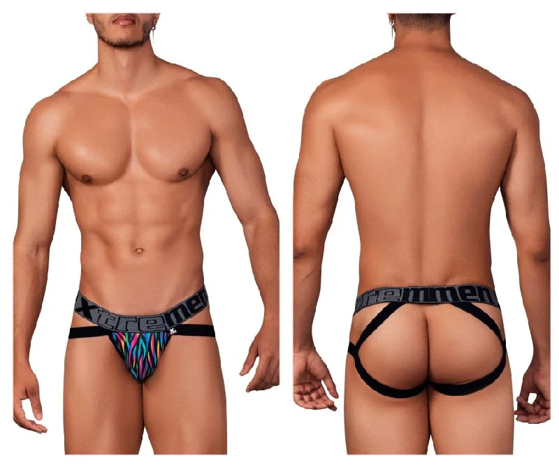 Hot Deal Xtremen 91148 Printed Microfiber Jockstrap Color Disco Zebra