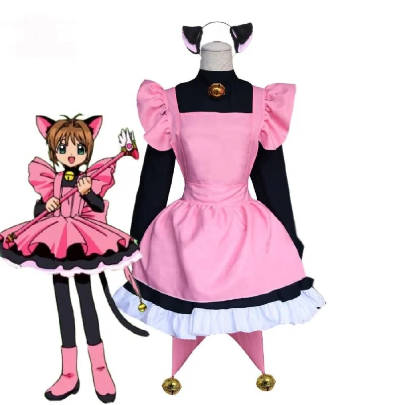 Cardcaptor Sakura Kinomoto Sakura Cosplay Costume Cat Maid Lolita Costumes