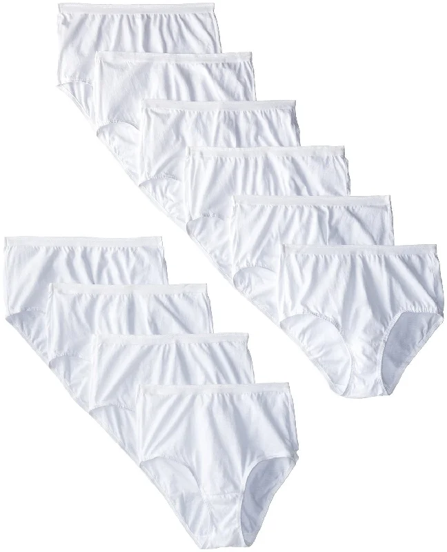 Fruit of the Loom Women`s 10pk Cotton White Briefs