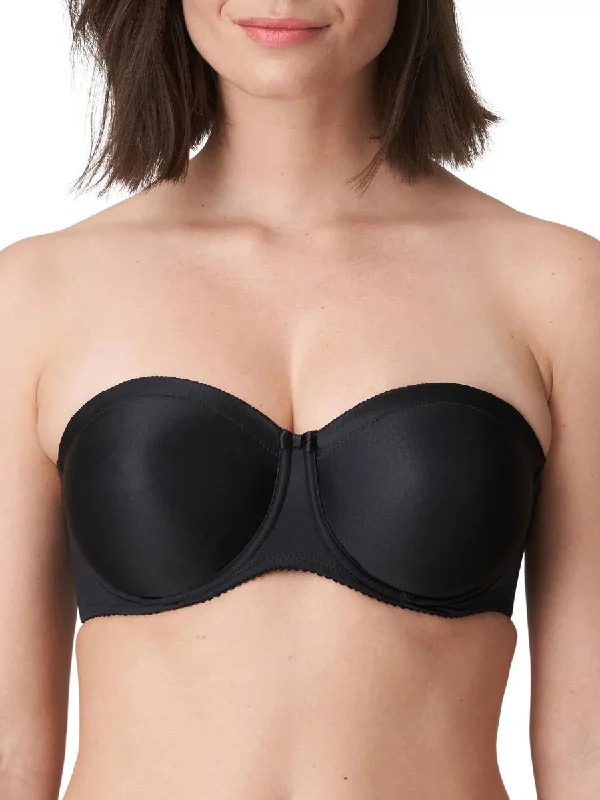 Satin Non Padded Strapless Bra - Black