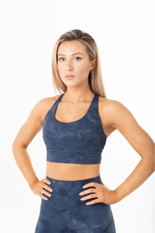 Steal Deal Yoga Bra - Tie Dye - Navy Blue