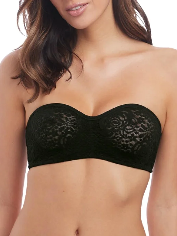 Halo Lace Strapless Bra - Black