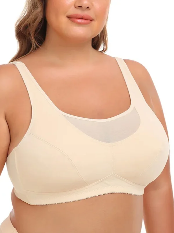 Women's Push Up Bra Full Cup Plus Size Bra Ivory